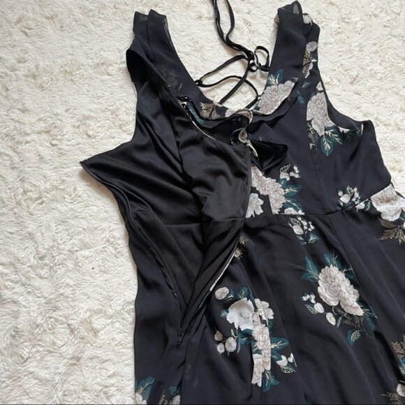 TORRID Black Floral Chiffon Skater Dress Size 12 - Picture 6 of 8